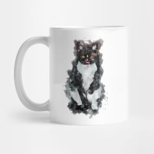 ABSTRACT FUNNY CAT IN WATERCOLOR PAINTING Mug